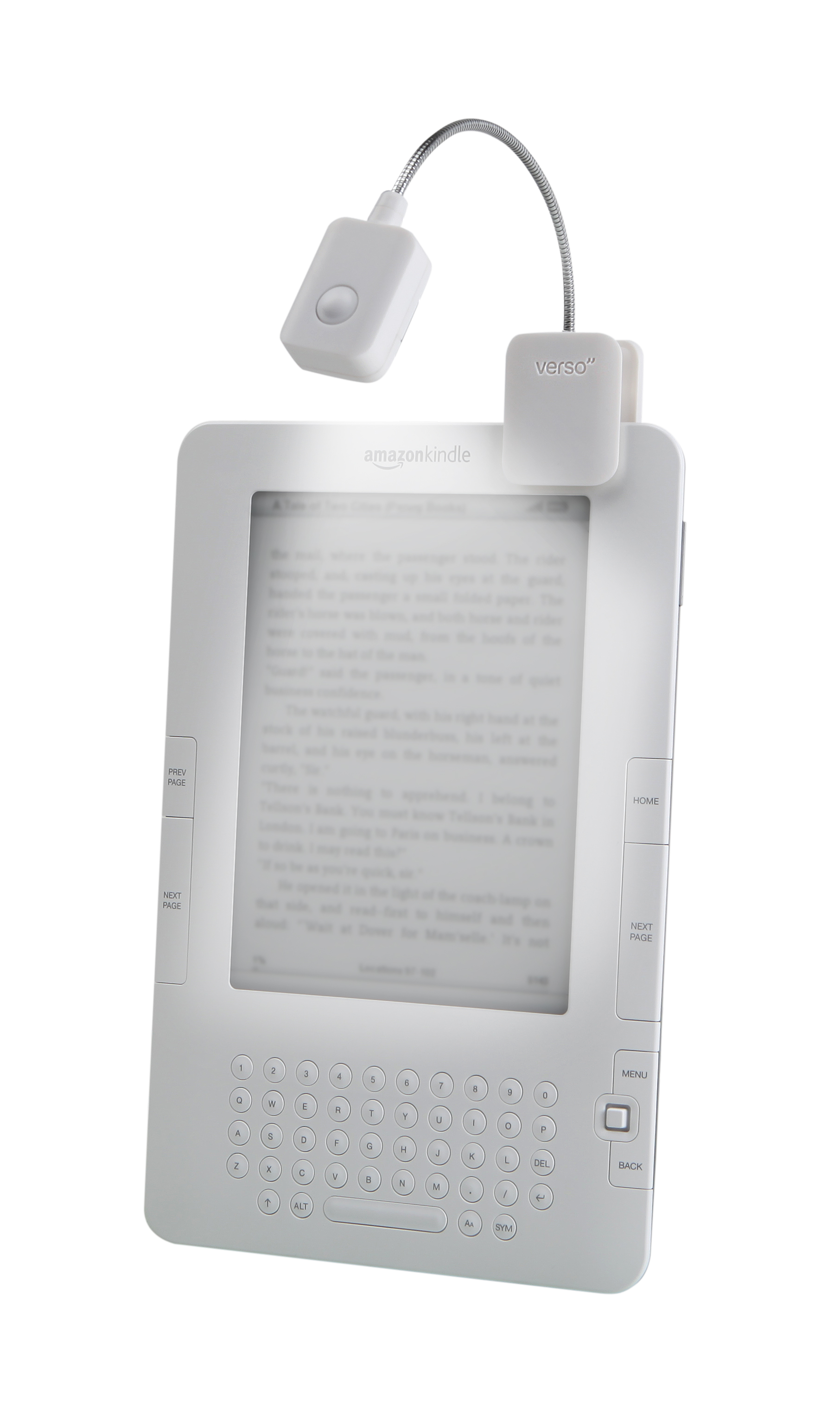 White Clip Light on Kindle (Silo)
