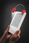 Red Clip Light on Kindle in Hands