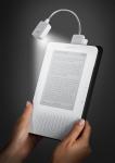 White Clip Light on Kindle Case in Hands