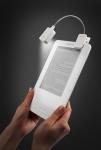 White Clip Light on Kindle in Hands