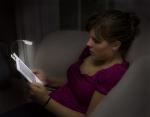 White Clip Light on Kindle in Use